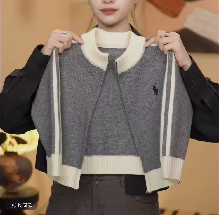 【亲子款】2025新款男童毛衣开衫外套韩版棒球服春秋款拉链针织衫