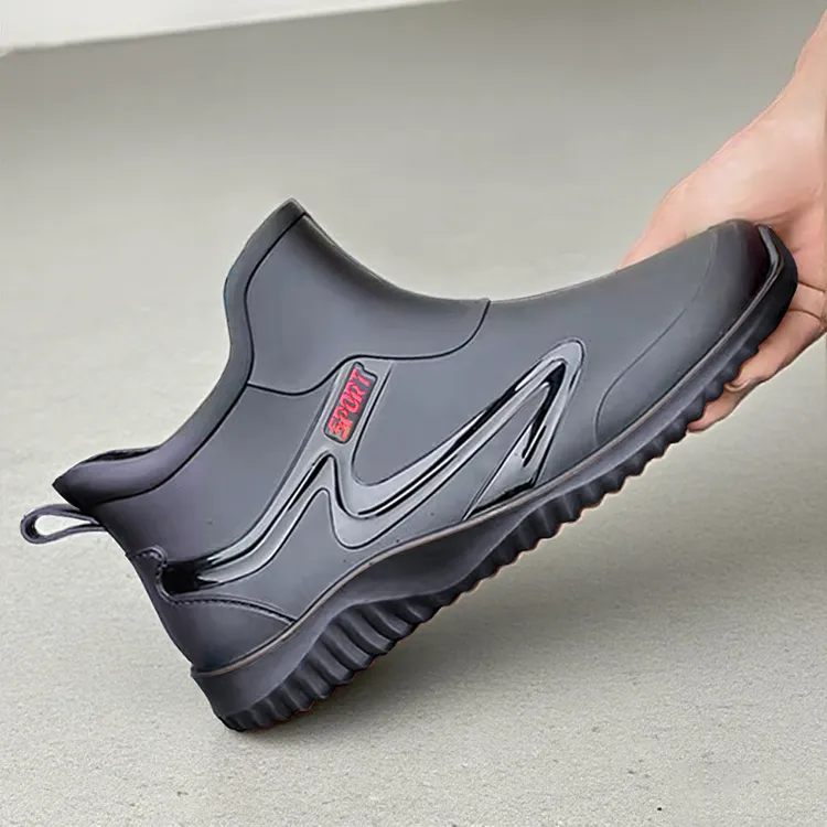 短筒防水雨鞋男款成人钓鱼劳保胶鞋工地专用中筒防滑男士雨靴水鞋