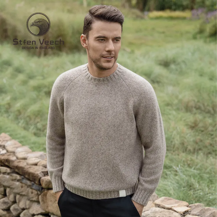 Stfen Veech【山羊绒桑蚕丝】秋冬新款山羊绒大地色圆领毛衣
