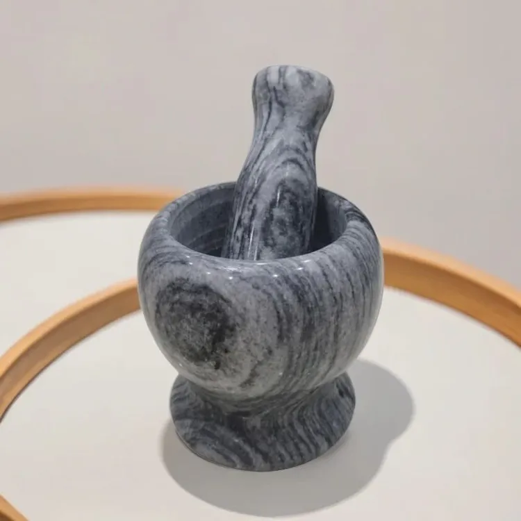 大理石石头老式捣蒜器石臼家用蒜泥器蒜蓉压蒜器蒜臼子擂钵