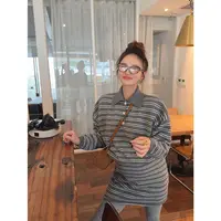 原版！智英欧尼 条纹套装【长袖毛衣短裙秋冬保暖清冷系禅意衣服女】