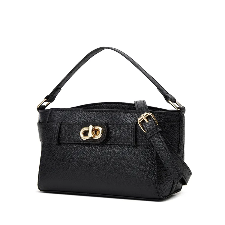 专柜同款高级感简约时尚小香风手提凯莉包荔枝纹百搭单肩斜挎女包