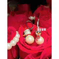 铜合金仿珍珠耳饰  B2-081【贝珠珐琅红色小帽子雪人星球耳扣】