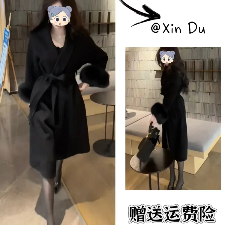 2025秋冬季新款时尚显瘦气质女士网红洋气风衣百搭款D24156