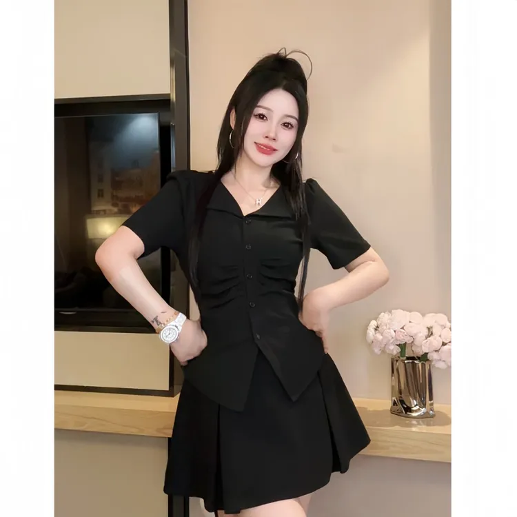 【8493】大码胖mm秋夏季装多巴胺修身穿搭短袖t恤气质显瘦百搭上衣