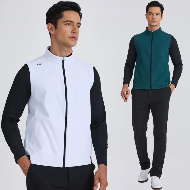 高尔夫男装马甲加绒保暖外套秋冬高尔夫服装男士防风运动背心马夹