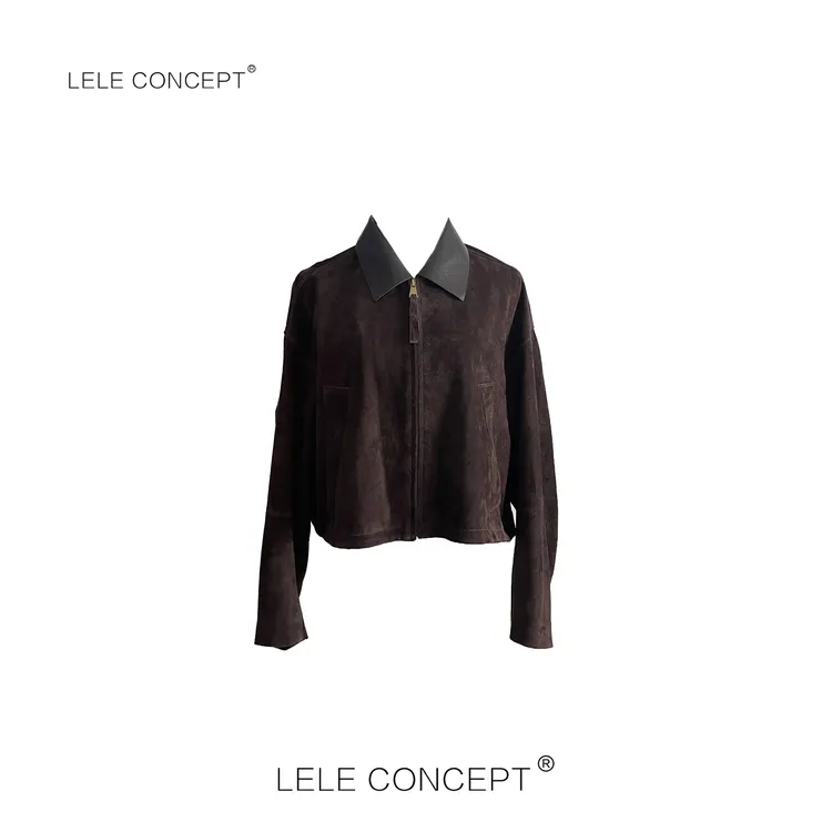 LELE CONCEPT丨「丽」时尚潮流极简短款日系皮衣FP25C0099W