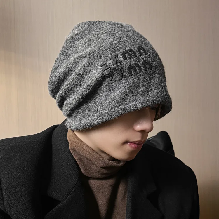 CHUNCC大头围堆堆帽子男秋冬季毛绒冷帽冬帽保暖显脸小护耳包头帽