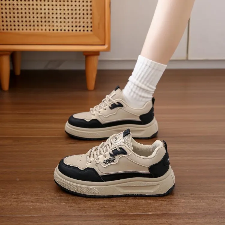 踩屎感 火厚底小白鞋女2025秋新款防水防滑休闲运动鞋小个子板鞋