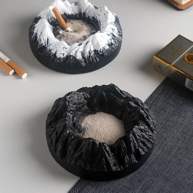 火山烟灰缸ins高颜值烟灰缸送男朋友轻奢网红家用高级感水泥烟缸