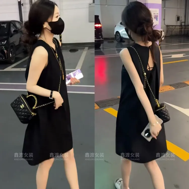 2025夏季新款时尚显瘦气质女士网红洋气连衣裙百搭款D5680