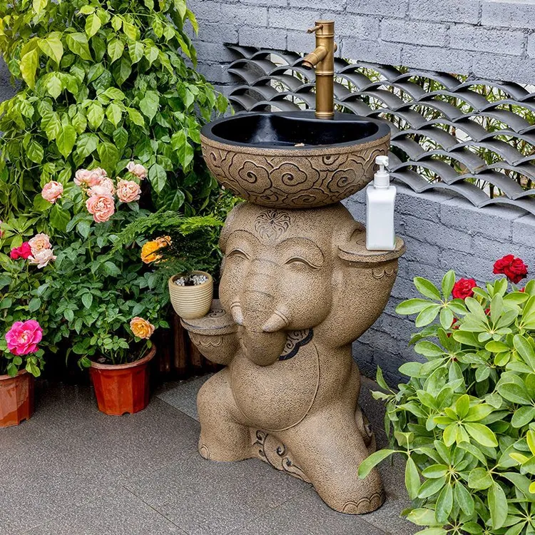 户外洗手盆庭院洗手池露台花园创意立柱式室外阳台洗手台洗脸盆