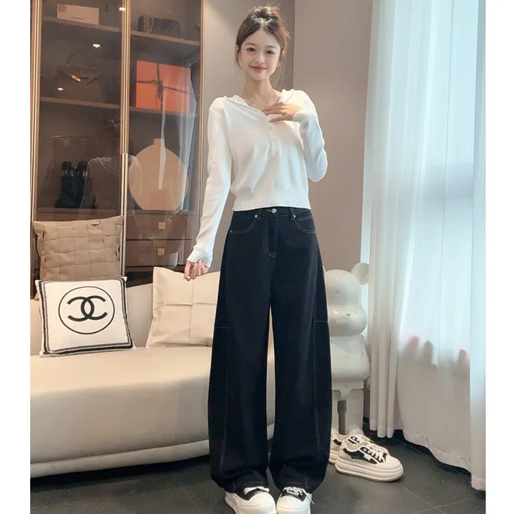 88138弯刀裤女款早秋阔腿2025新款高腰显瘦宽松时尚百搭休闲裤子