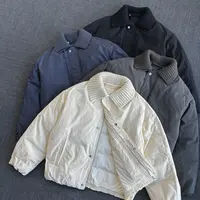 一衣两穿~领口可拆卸夹克羽绒服复古衔缝翻领秋冬保暖款外套男士