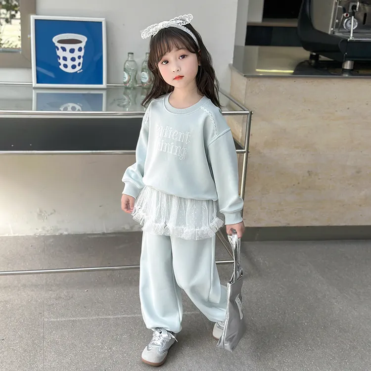 女童春装套装2025新款洋气女宝春秋款卫衣儿童女春季运动时髦童装