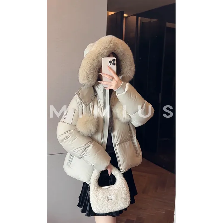 【mimius】P 可溯源三星安心羽绒 小剪刀大毛领连帽羽绒外套 G10280