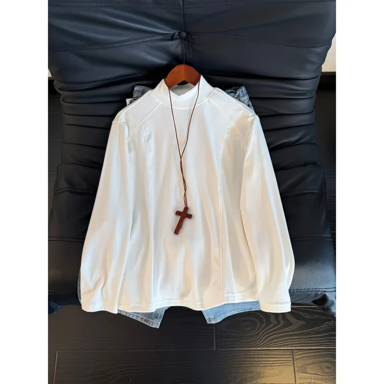 半高领德绒打底衫男秋冬加绒加厚卫衣高级感cleanfit内搭长袖T恤