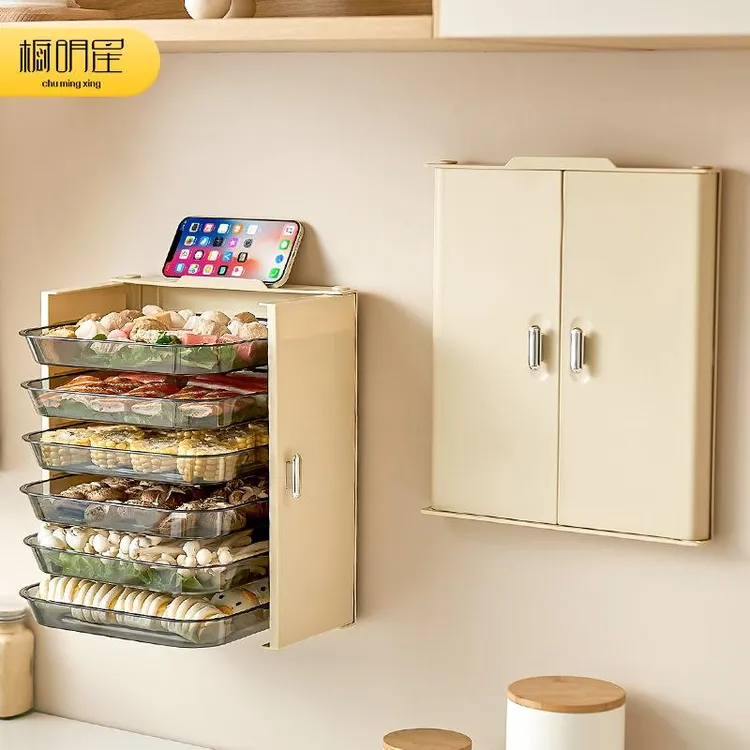 厨房备菜盘配菜盘多层火锅盘子家用壁挂折叠免打孔神器备餐盘收纳