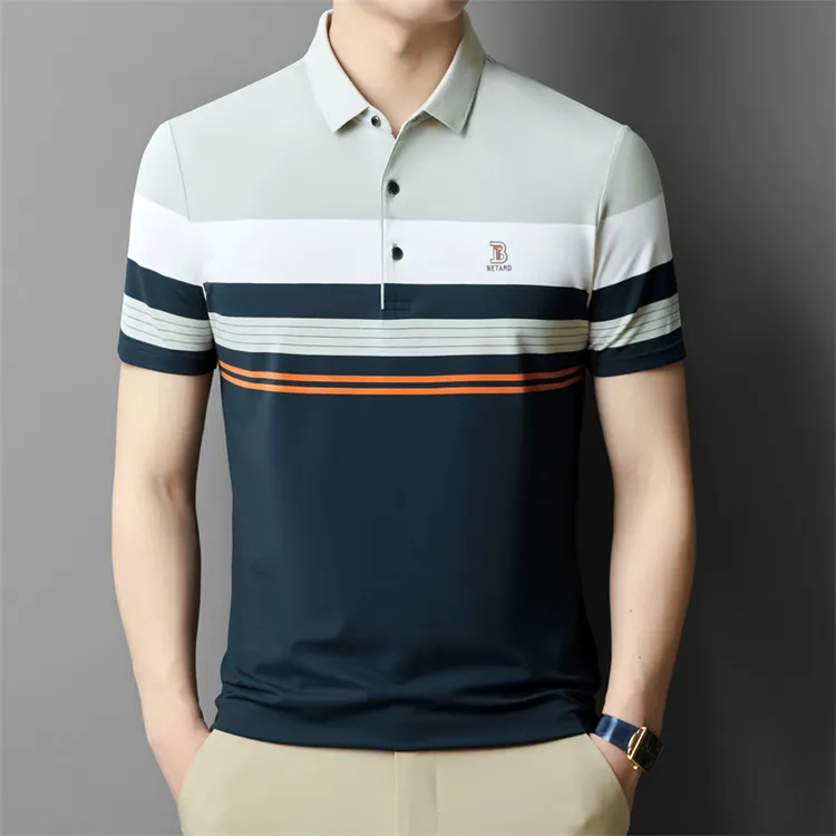 【专柜正品】欧洲品牌男装夏季冰丝短袖POLO衫2025新款中年时尚半袖