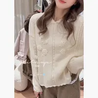 【佩里月光】五Hihoniya~2025秋冬亲子花朵浮手工钩花温柔毛衣