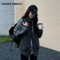 VALERIAOBBACO/瓦莱丽娅 奥贝科VO灰色毛外套2025秋冬新款夹克