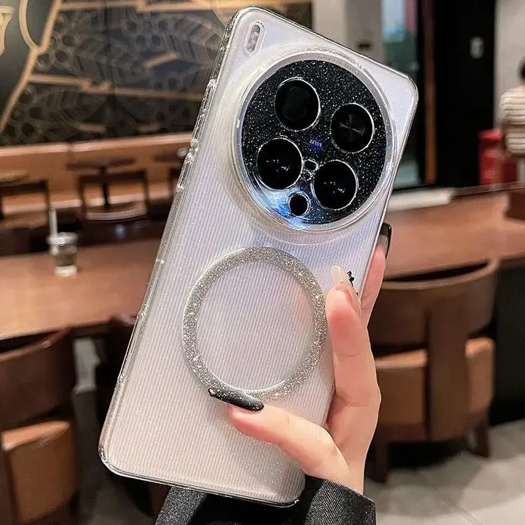 适用vivox200ultra手机壳磁吸透明闪粉x200s硬壳x100pro全包vivo