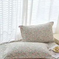 精纺高支斜纹面料标准枕套一对48*74柔软亲肤透气【蔷薇花园】