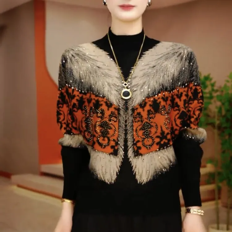 百搭厚款妈妈装打底针织衫秋冬季减龄洋气大码中老年女装时尚毛衣