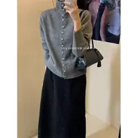 常规袖百搭秋季春季毛针织衫气质针织针织衫纯色ins