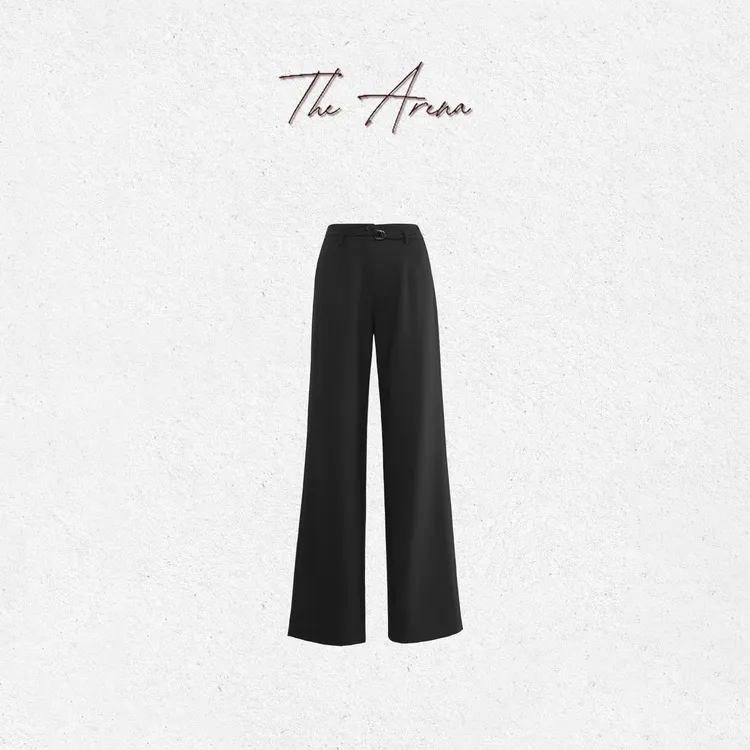 THEARENA“诠释高级”羊毛人字纹腰扣腰带款直筒休闲西装裤XY-7769