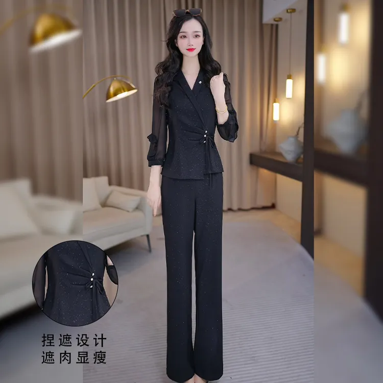 贵夫人气质优雅套裤2025新款静奢风时尚休闲高腰显瘦套装27118