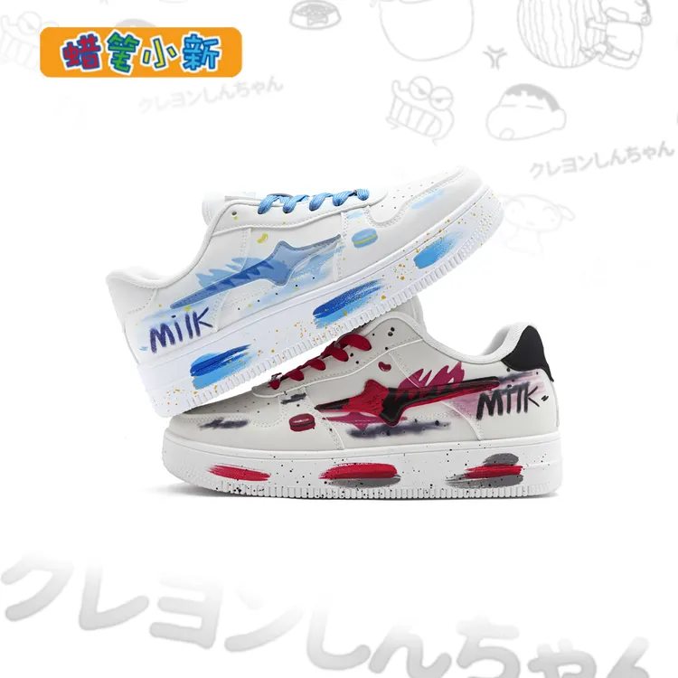 蜡笔小新鞋子男款爆款2025新款秋季情侣泼墨鞋时尚百搭休闲运动鞋