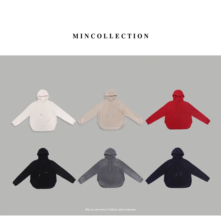 DE Mincollection连帽摇粒卫衣/保暖套头抽绳摇粒绒连帽卫衣40177