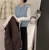 3012唯阁韩系【马甲】圆领开扣羊毛马甲2025冬季新款羊毛马甲