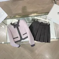 jillyi【紫藤花语】+【简约纯色】灰紫色少女风外套+灰色百褶裙套装