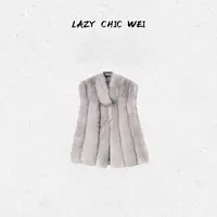 WEI “雪狐蓝银”芬兰进口蓝狐皮草马甲2588SSW5715