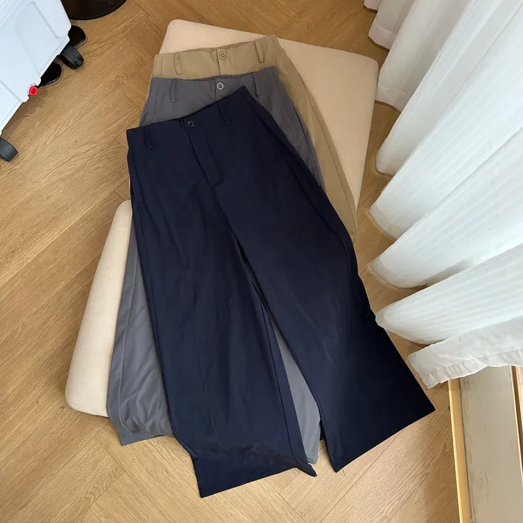 【九分裤】2025夏季新款女装冰丝速干阔腿裤高腰百搭休闲直筒裤女