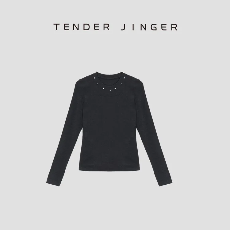 Tender Jinger天丝羊毛米珠长袖衫T53JLL30886