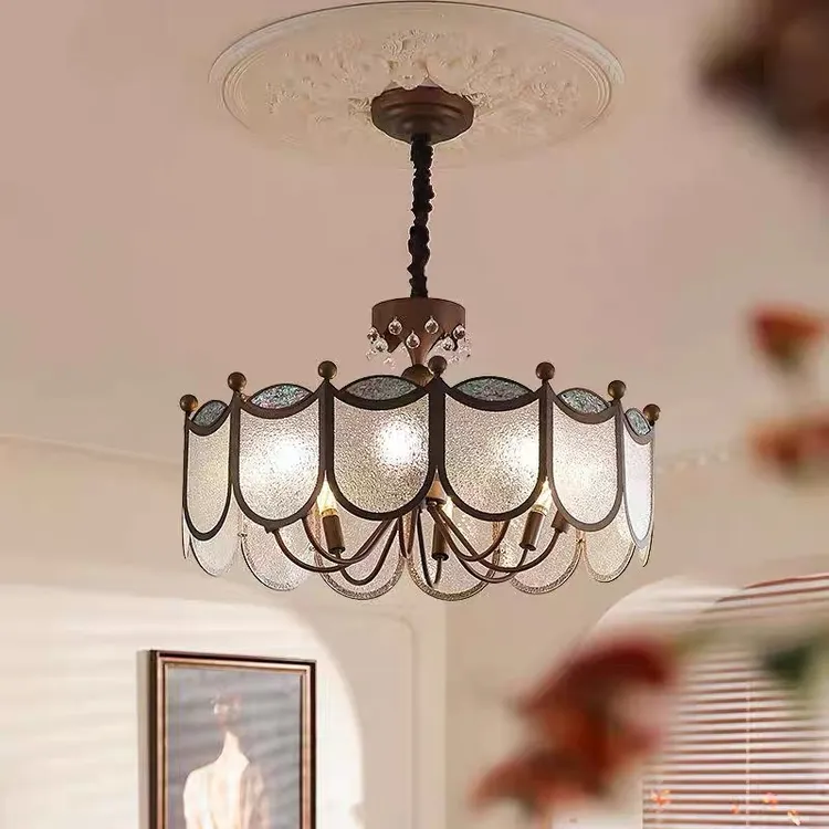 客厅吊灯中古风复古美式大厅主灯高端法式餐厅灯卧室宋代美学灯具