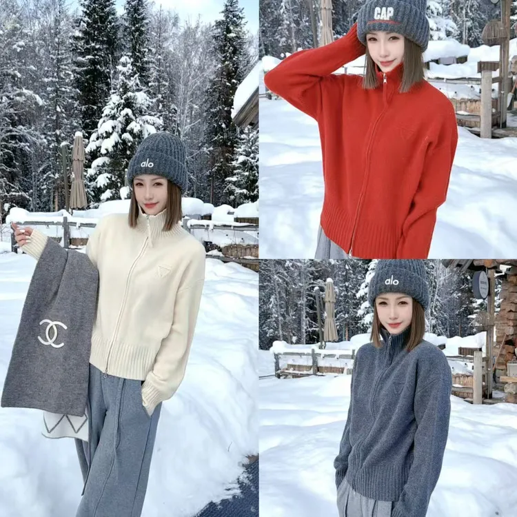 熙薇『英伦格调』2025冬季新款立领简约设计师毛衣H6930