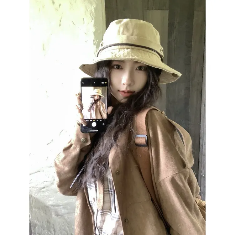 百搭韩系盆帽女遮阳防晒登山帽显脸小渔夫帽