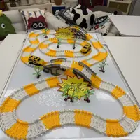 （涵）133件套黄色电动百变轨道车玩具（展示为多套效果）