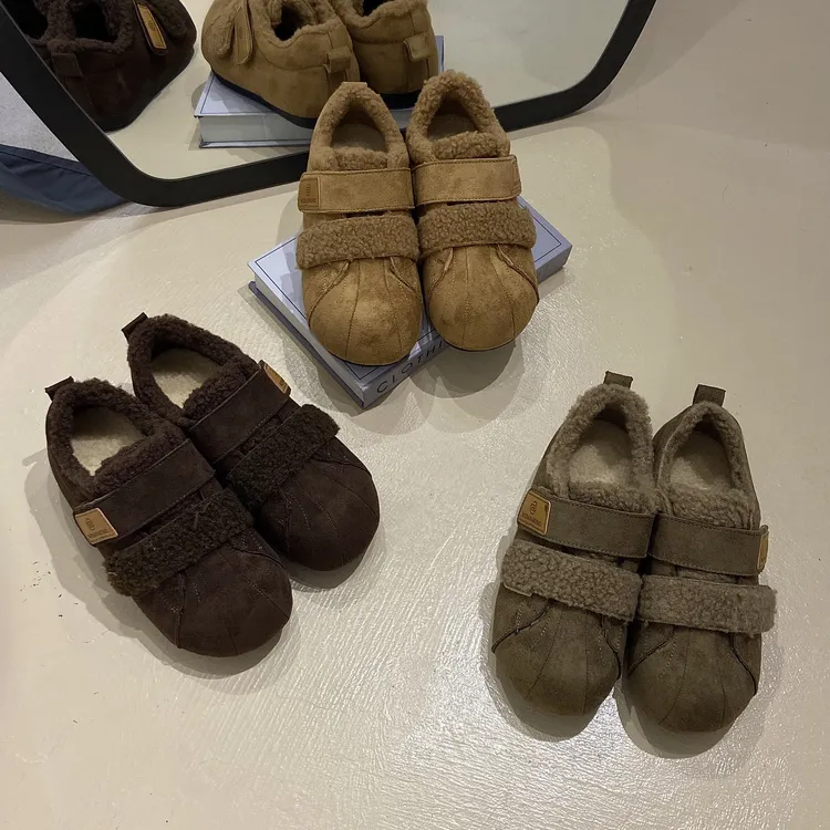 【魔术贴毛绒勃肯鞋】保暖厚款冬季时尚休闲鞋百搭韩版宝宝厚底