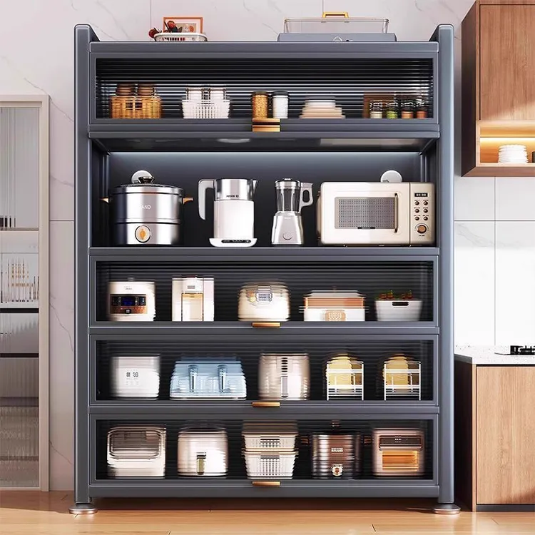 钢制阳台柜家用储物柜落地一体靠墙置物架多层收纳柜防水防晒柜子