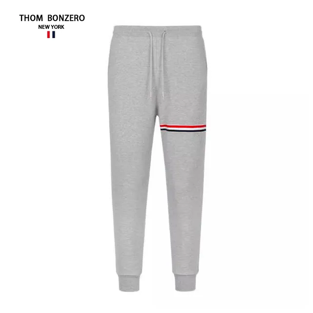 TB秋冬新款纯棉红白蓝色织条纹长裤男毛圈卫裤百搭休闲裤情侣款