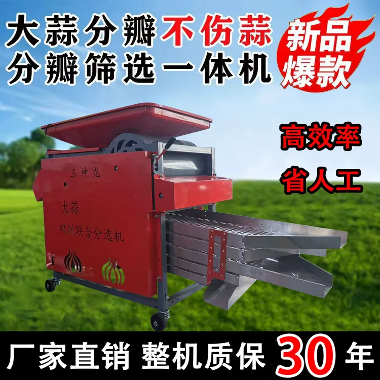 家用小型大蒜分瓣筛选一体机带吹皮功能硅胶磨盘式商用种子筛选机