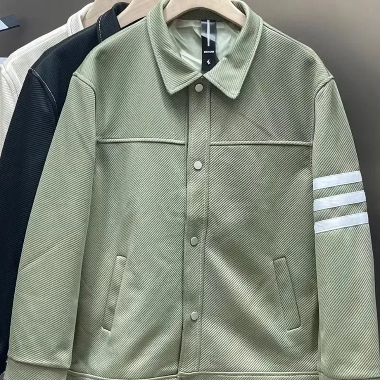 夹克男2025新款春秋季痞帅高级感男装潮牌休闲条纹上衣服男士外套
