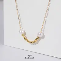 瑟拉蒙925银天然淡水珍珠5-5.5mm近圆近无暇特强光微笑款项链