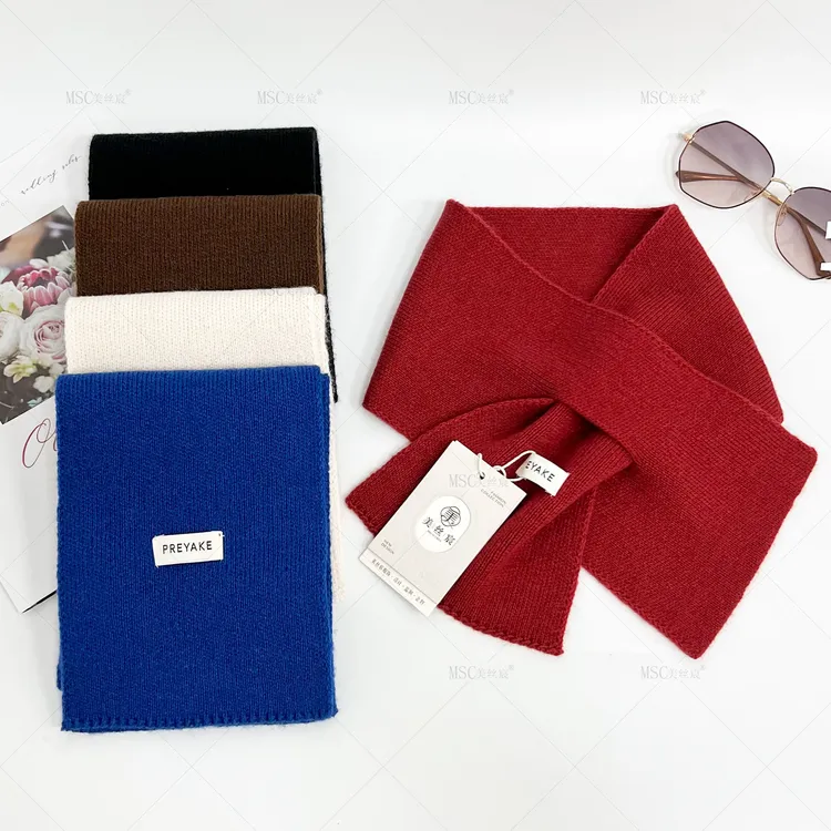 美丝宸【初雪】韩版针织围巾保暖秋冬新款纯色围脖男女同款情侣百搭