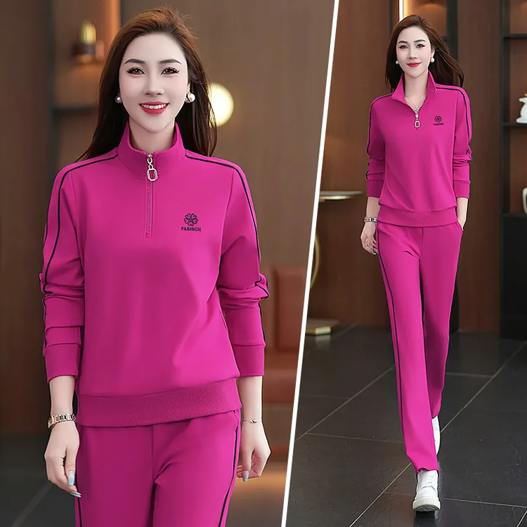 休闲运动套装女春秋时尚减龄卫衣显瘦跑步广场舞团体队服两件套潮